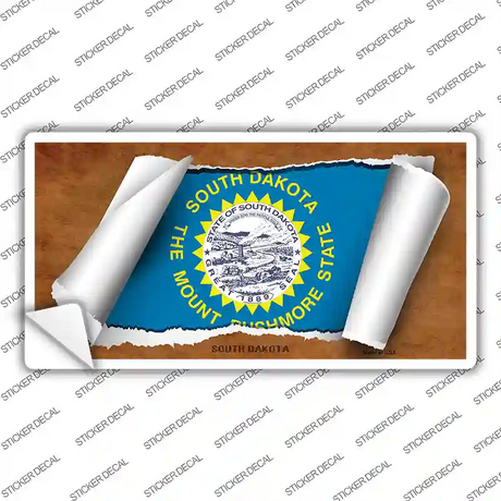 South Dakota Flag Scroll Novelty Sticker Decal Small