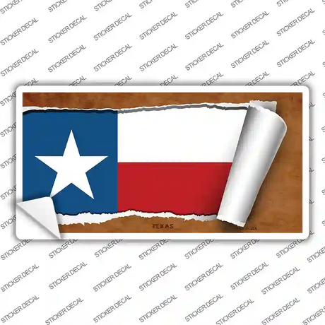 Texas Flag Scroll Novelty Sticker Decal Small