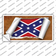 Confederate Flag Scroll Novelty Sticker Decal Small