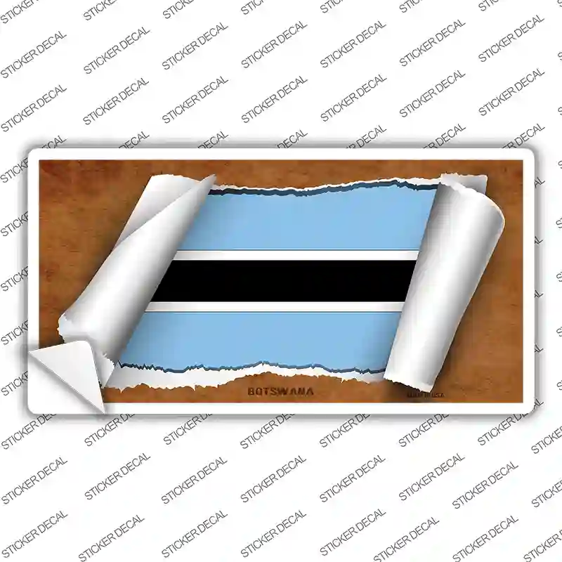 Botswana Flag Scroll Novelty Sticker Decal