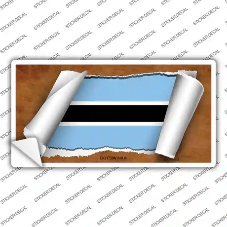 Botswana Flag Scroll Novelty Sticker Decal