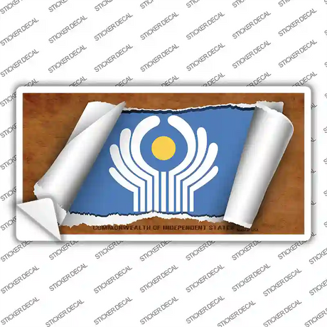 Commonwealth of Independent States Flag Scroll Novelty Sticker Decal