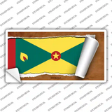 Grenada Flag Scroll Novelty Sticker Decal