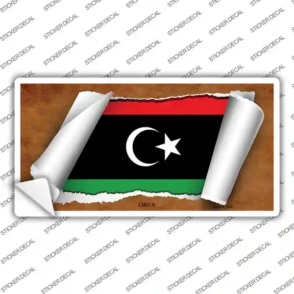Libya Flag Scroll Novelty Sticker Decal | Smart Blonde
