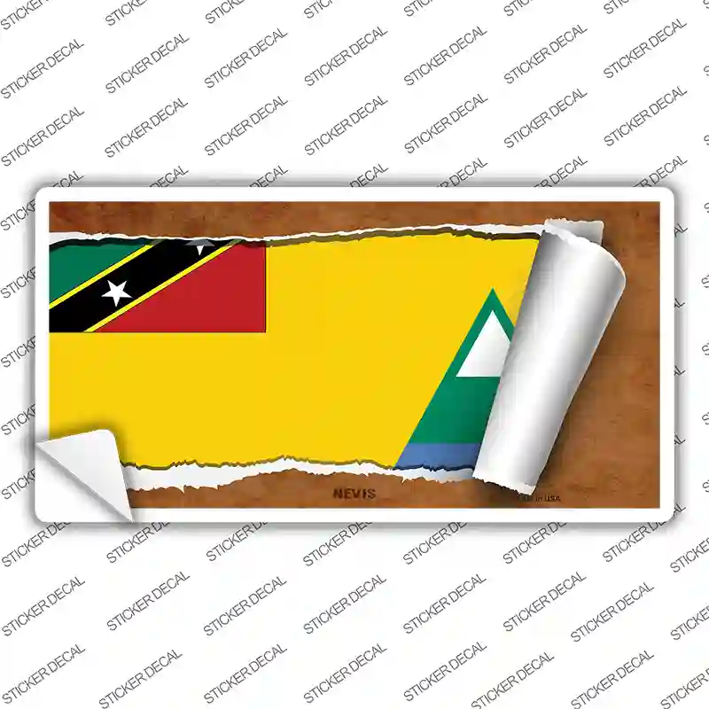 Nevis Flag Scroll Novelty Sticker Decal
