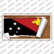 Papua New Guinea Flag Scroll Novelty Sticker Decal Small