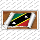 St Kitts-Nevis Flag Scroll Novelty Sticker Decal