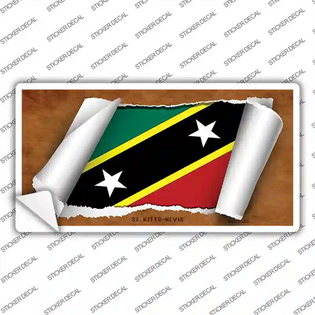 St Kitts-Nevis Flag Scroll Novelty Sticker Decal