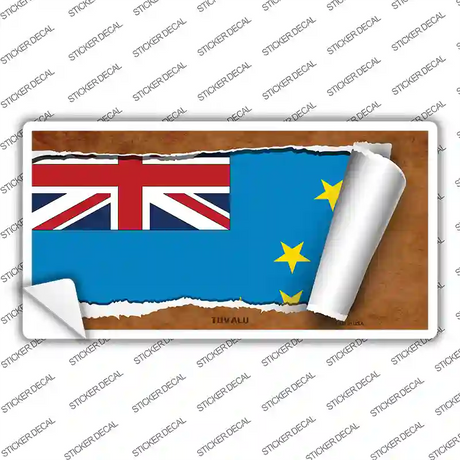 Tuvalu Flag Scroll Novelty Sticker Decal