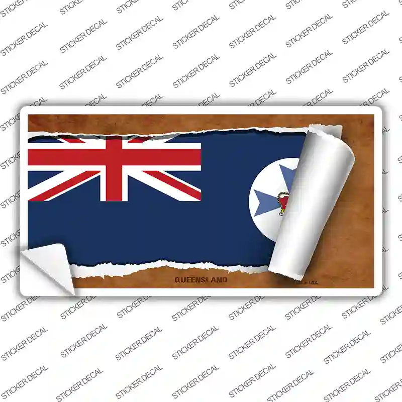 Queensland Flag Scroll Novelty Sticker Decal