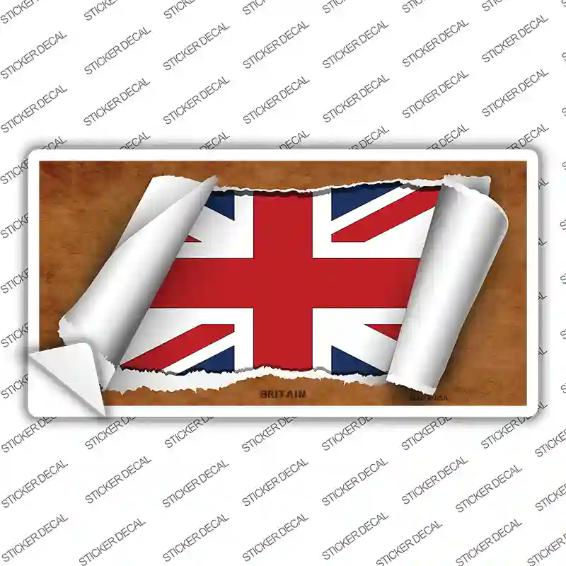 Britain Flag Scroll Novelty Sticker Decal