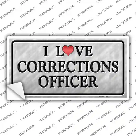 I Love Corrections Officer Novelty Sticker Decal Small