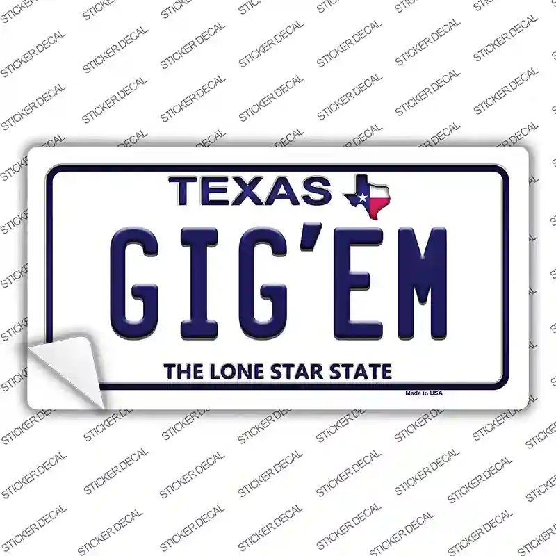 Gigem Texas Novelty Sticker Decal Small