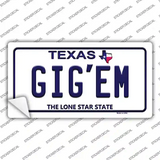 Gigem Texas Novelty Sticker Decal Small