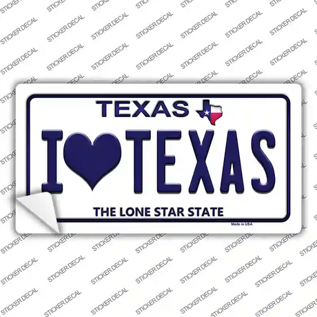 I Love Texas Novelty Sticker Decal Small