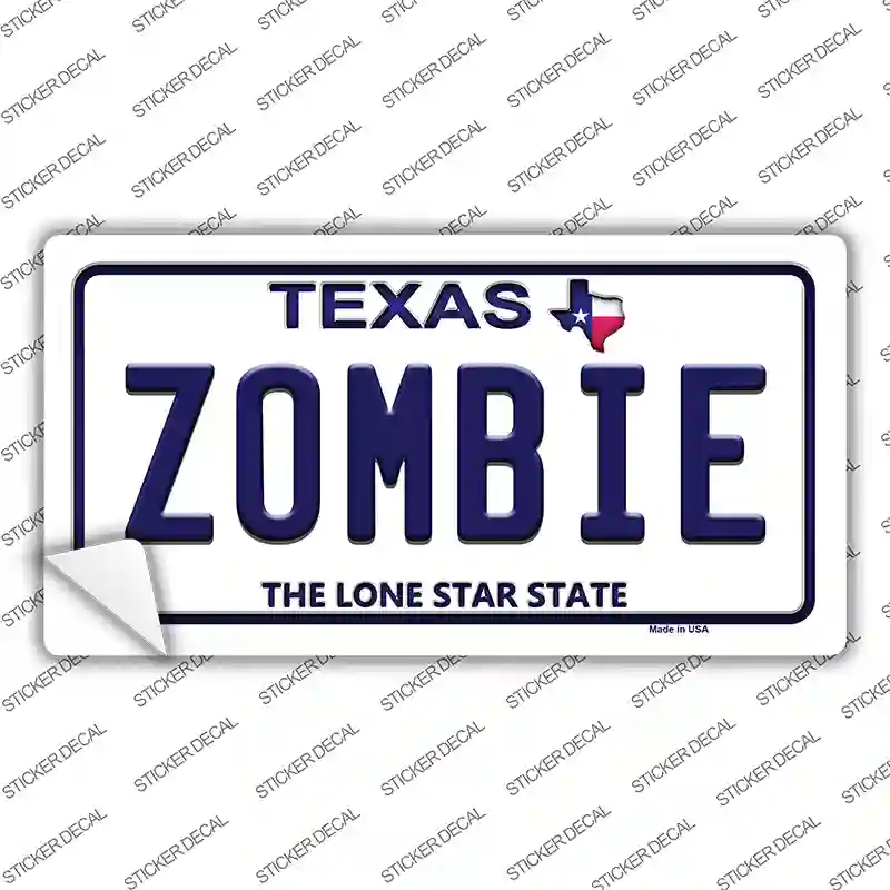 Zombie Texas Novelty Sticker Decal Small