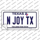 N Joy TX Texas Novelty Sticker Decal Small