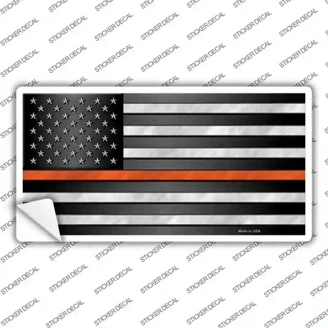 American Flag Thin Orange Line Novelty Sticker Decal Small