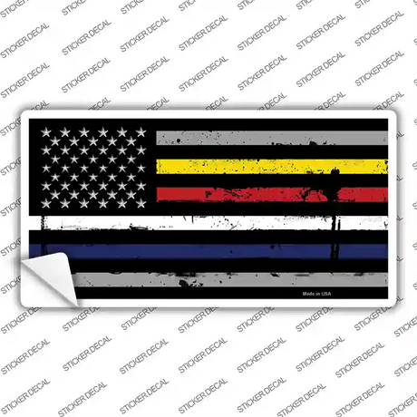 American Flag Police / Fire / EMS Novelty Sticker Decal Small