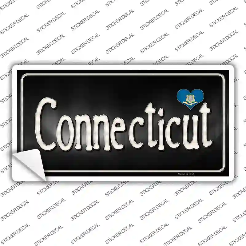 Connecticut Flag Script Novelty Sticker Decal Small