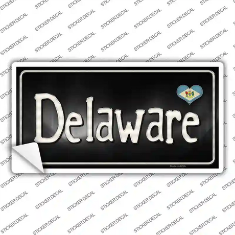 Delaware Flag Script Novelty Sticker Decal Small