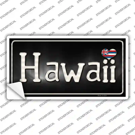 Hawaii Flag Script Novelty Sticker Decal Small