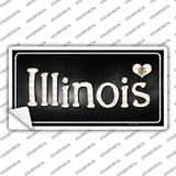 Illinois Flag Script Novelty Sticker Decal Small