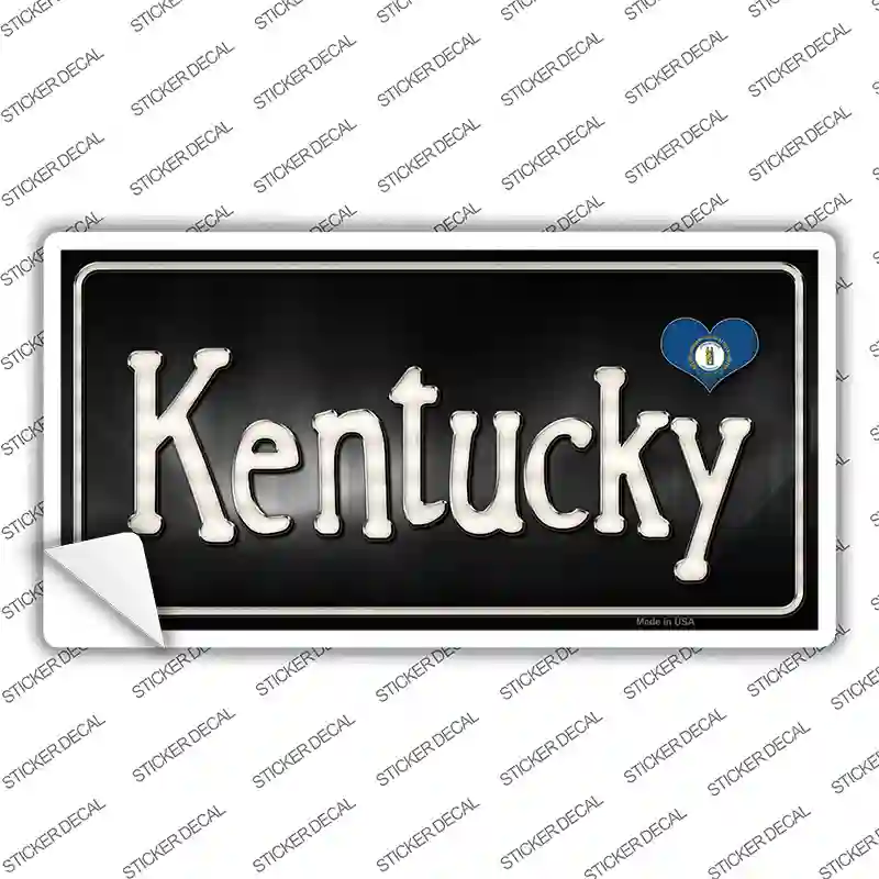 Kentucky Flag Script Novelty Sticker Decal Small