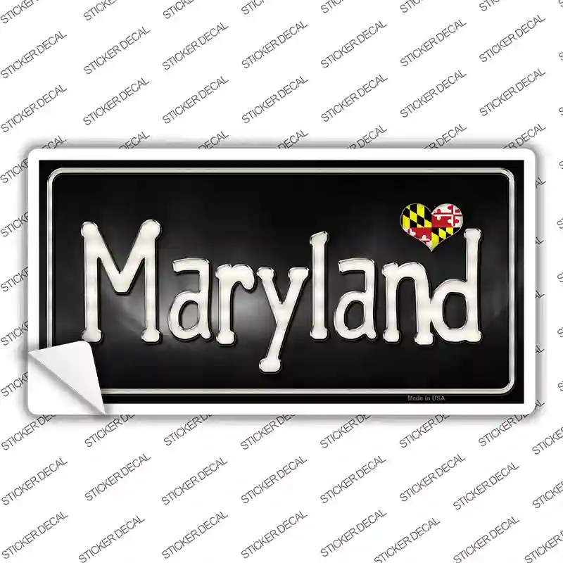 Maryland Flag Script Novelty Sticker Decal Small