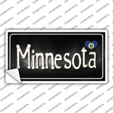 Minnesota Flag Script Novelty Sticker Decal Small