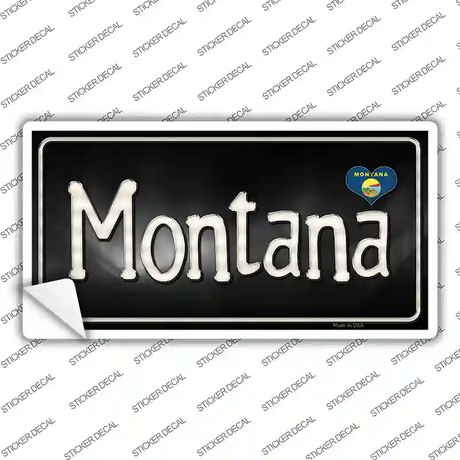 Montana Flag Script Novelty Sticker Decal Small