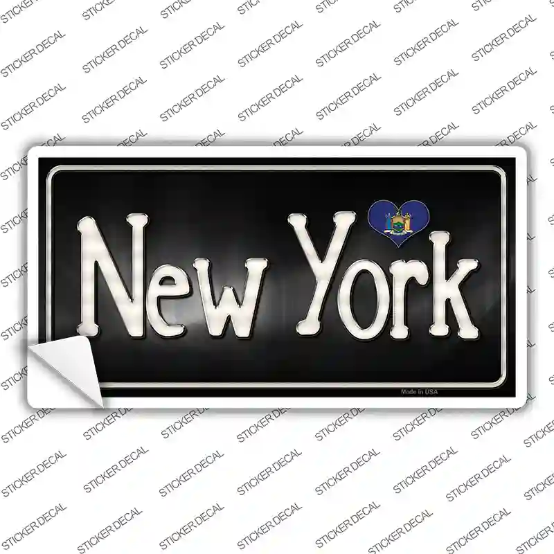 New York Flag Script Novelty Sticker Decal Small