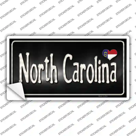 North Carolina Flag Script Novelty Sticker Decal Small