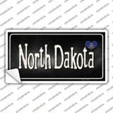 North Dakota Flag Script Novelty Sticker Decal Small