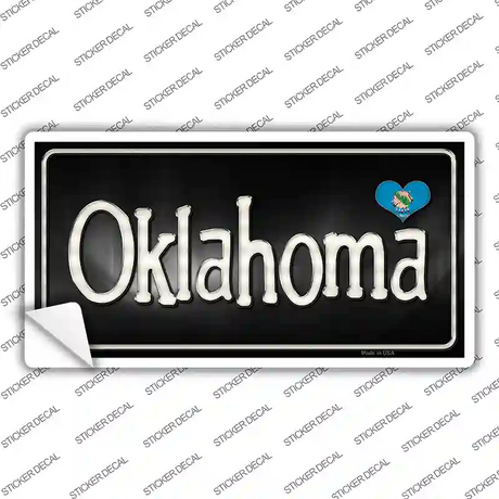 Oklahoma Flag Script Novelty Sticker Decal Small