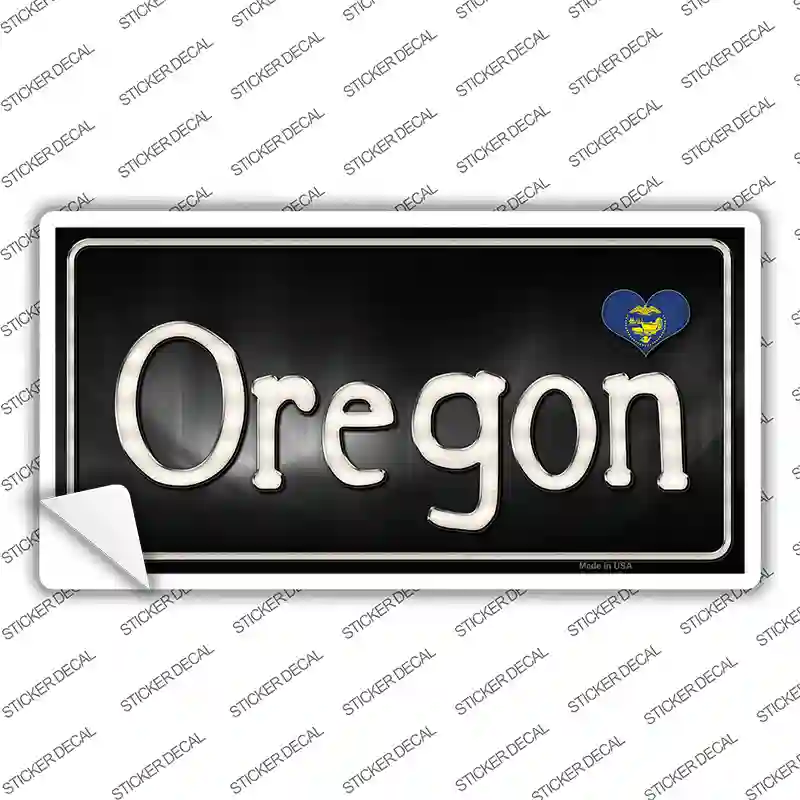 Oregon Flag Script Novelty Sticker Decal Small