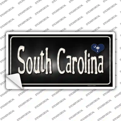 South Carolina Flag Script Novelty Sticker Decal Small