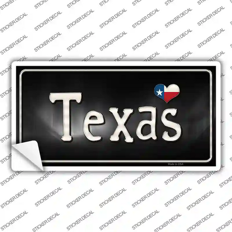 Texas Flag Script Novelty Sticker Decal Small