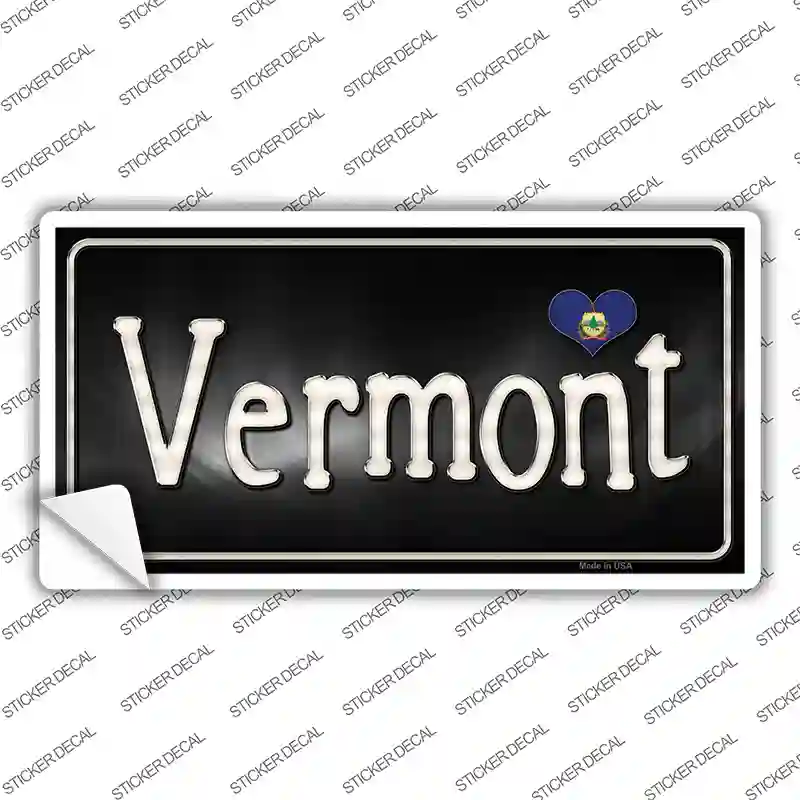 Vermont Flag Script Novelty Sticker Decal Small