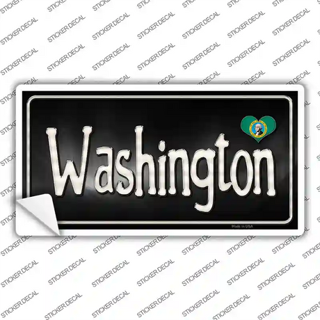 Washington Flag Script Novelty Sticker Decal Small