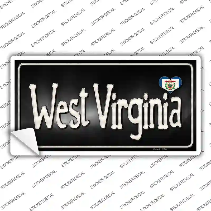 West Virginia Flag Script Novelty Sticker Decal Small