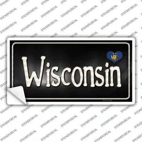 Wisconsin Flag Script Novelty Sticker Decal Small