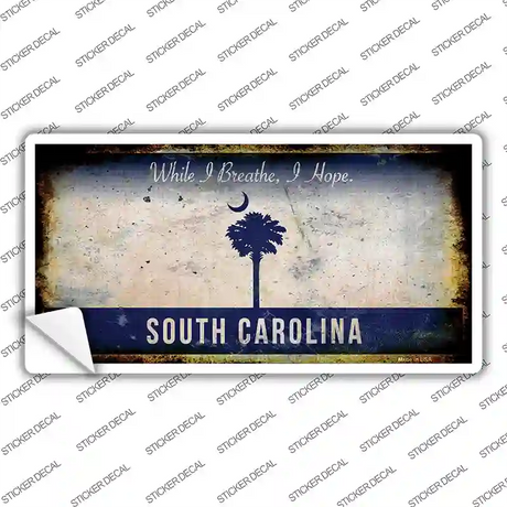 South Carolina Rusty Background Novelty Sticker Decal Small