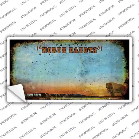 North Dakota Rusty Novelty Sticker Decal Small