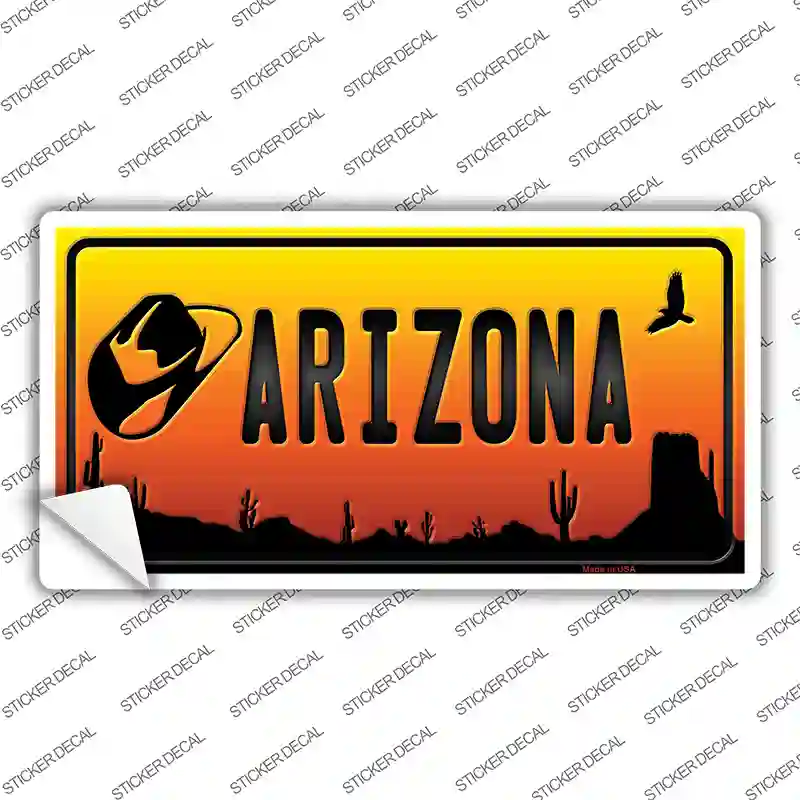 Cowboy Hat Arizona Scenic Novelty Sticker Decal Small