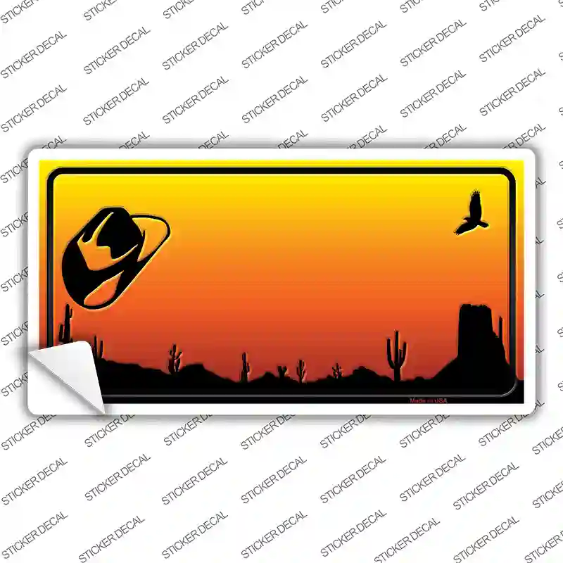 Cowboy Hat Blank Scenic Novelty Sticker Decal