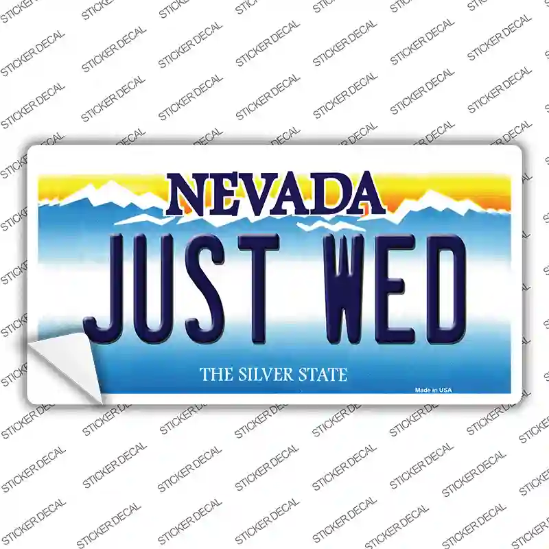 Just Wed Nevada Novelty Sticker Decal Small