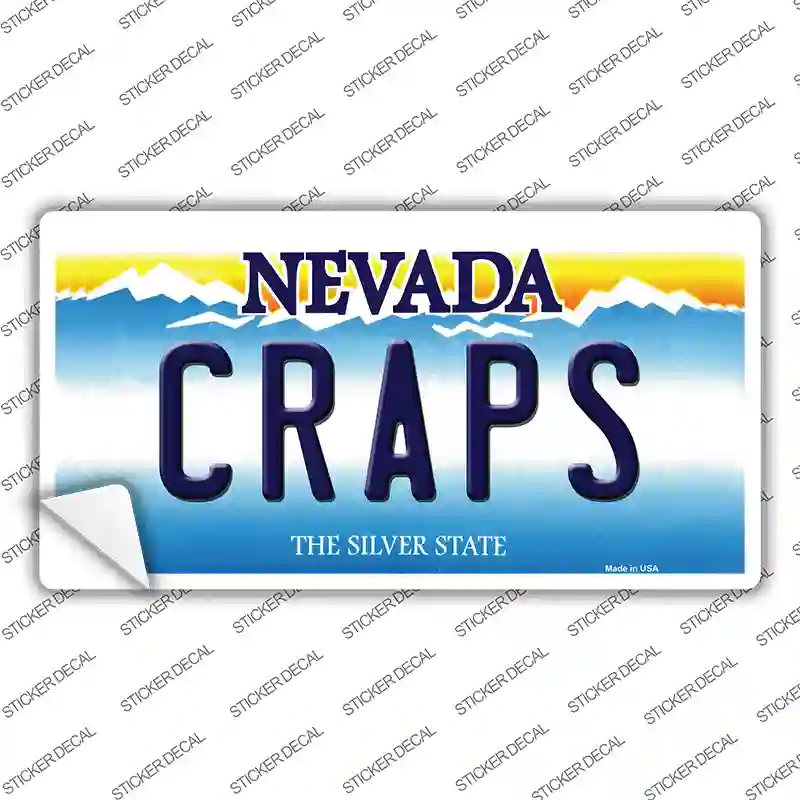 Craps Nevada Novelty Sticker Decal Small