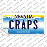 Craps Nevada Novelty Sticker Decal Small