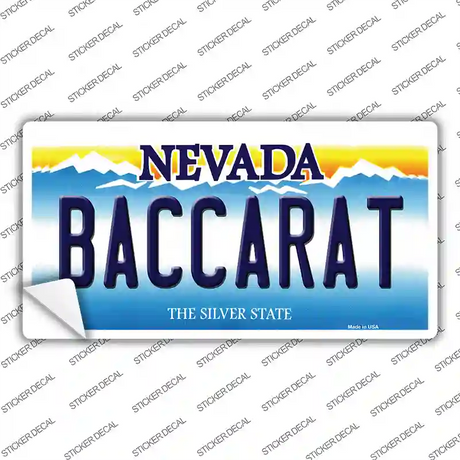 Baccarat Nevada Novelty Sticker Decal Small